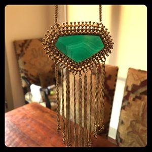 Kendra Scott Emilia Green Long Tassel Necklace